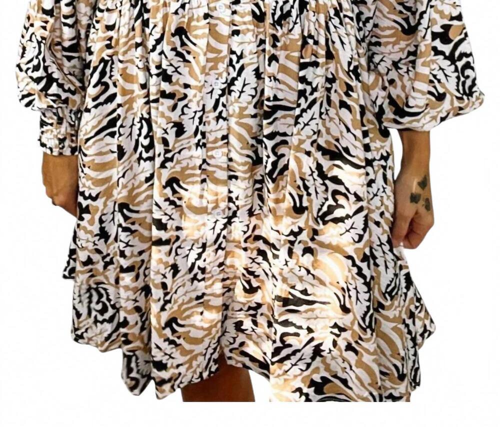 NEW SHE + SKY wednesday mini dress in animal print